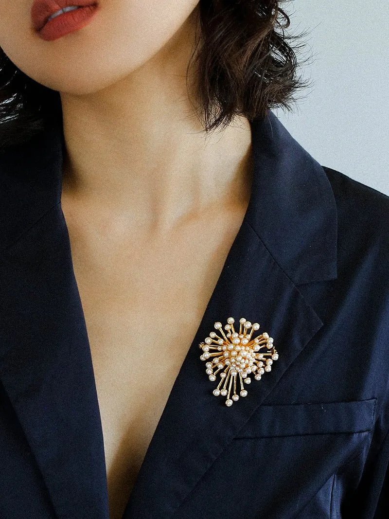 Retro Fashion Pearl Fireworks Brooches