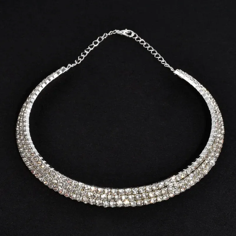 Rhinestone Choker Necklaces Torques Collar Women Statement Jewelry Girl Imitation Pearls Necklace 5 Styles