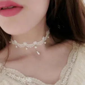 RscvonM Woman chokers 2017 Handmade Gothic handmade fashion white vintage lace women's choker necklace jewelry accessories C347