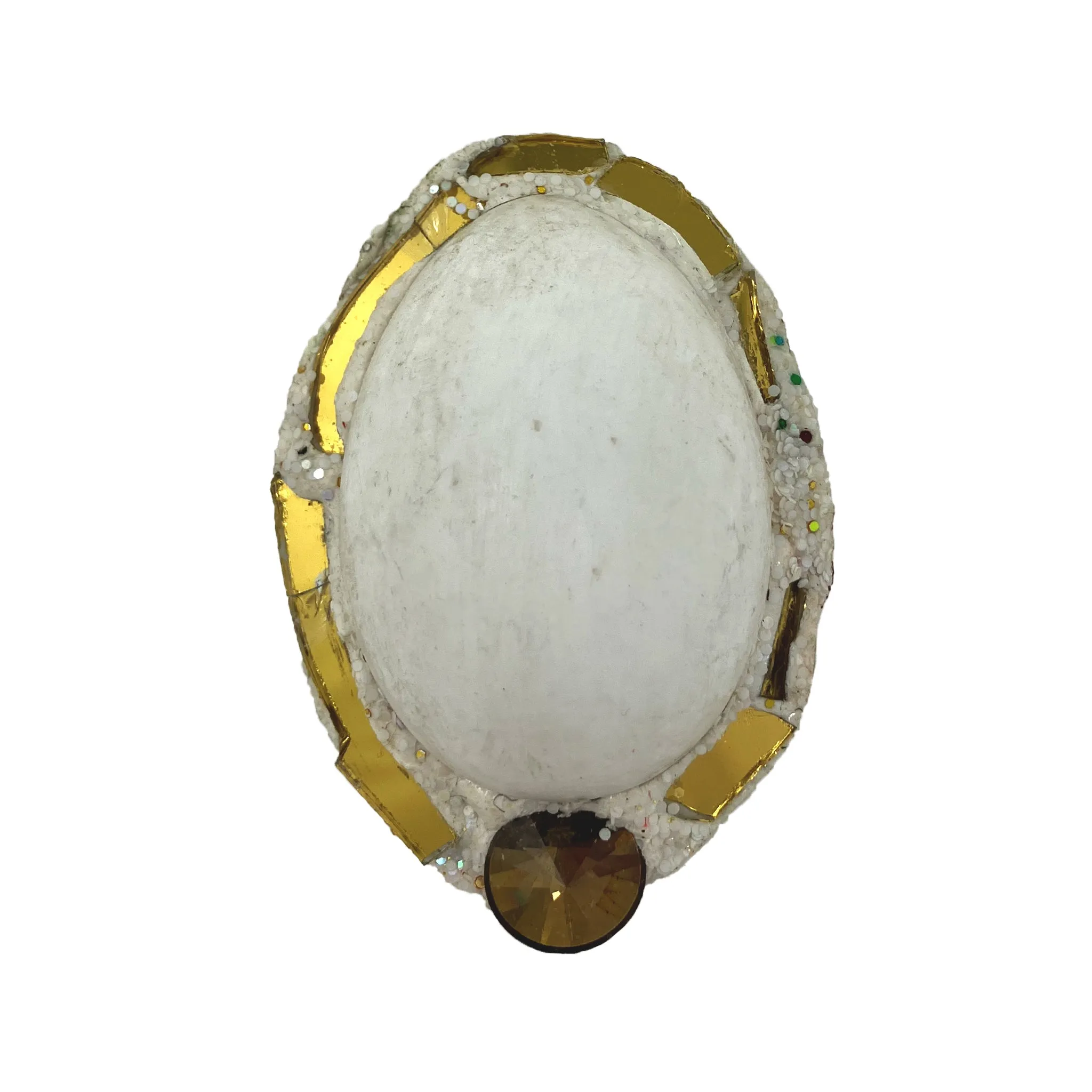 SACRED - White & Gold Cosmic Egg Brooch, 2022