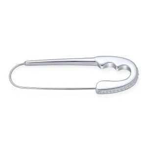 Safety Pin Brooche Pin for Support with Crystal Accent Stainless Steel 2-Inch