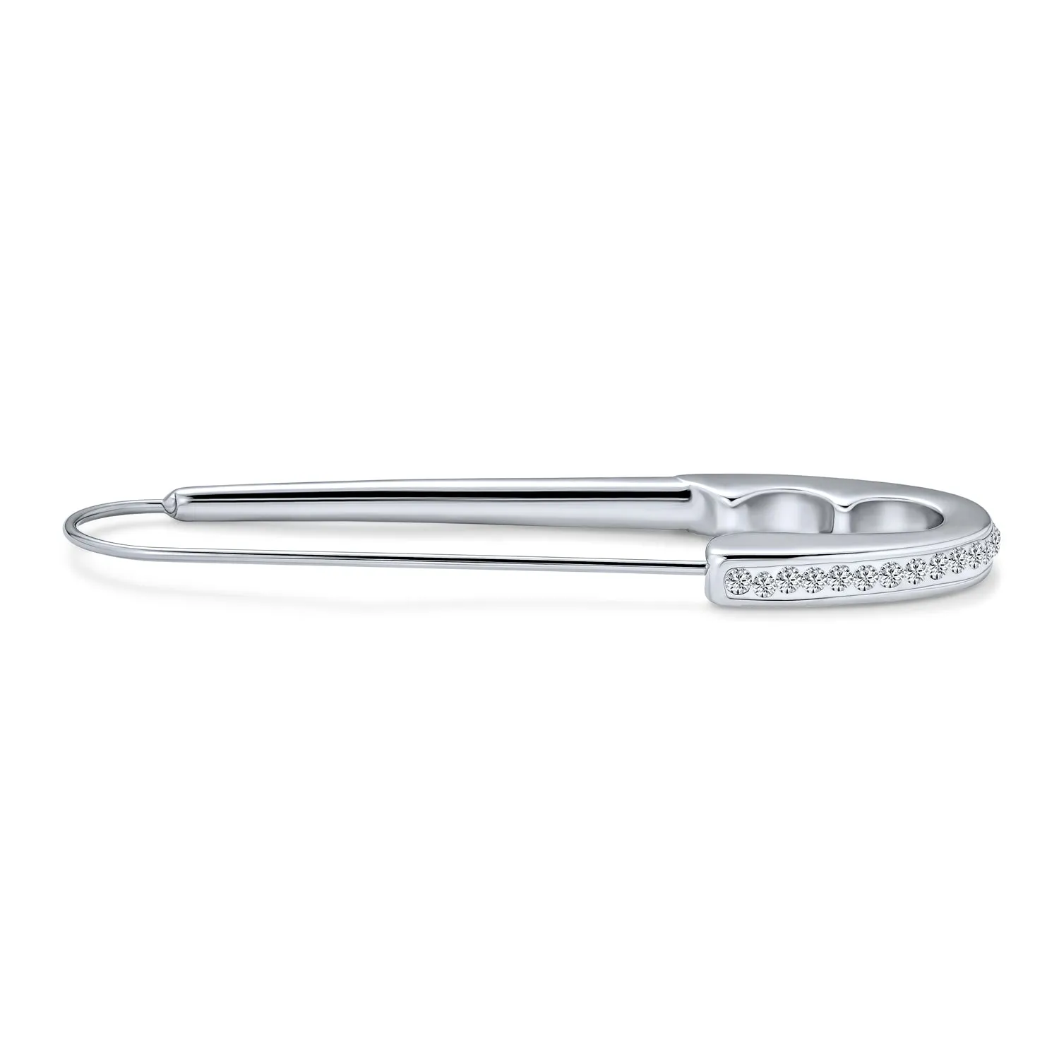 Safety Pin Brooche Pin for Support with Crystal Accent Stainless Steel 2-Inch