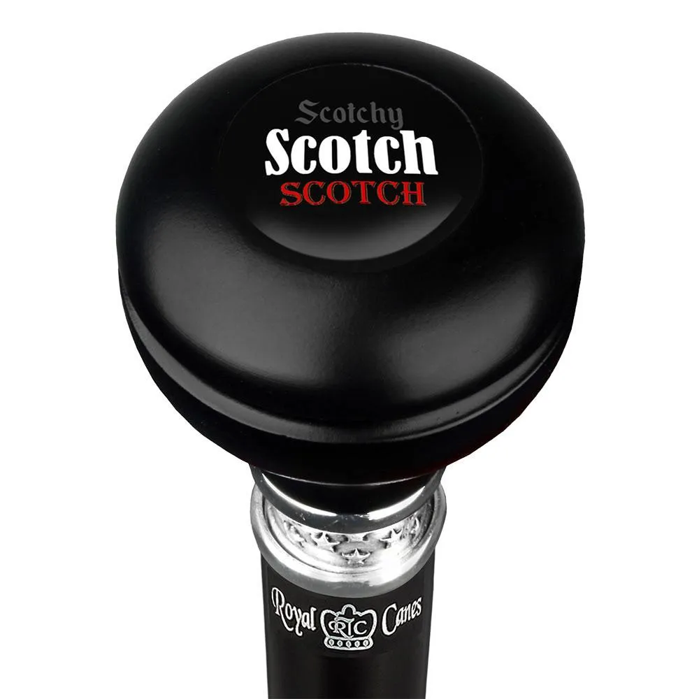 Scotchy Scotch Knob Walking Stick w/ Black Beechwood Shaft & Pewter Collar