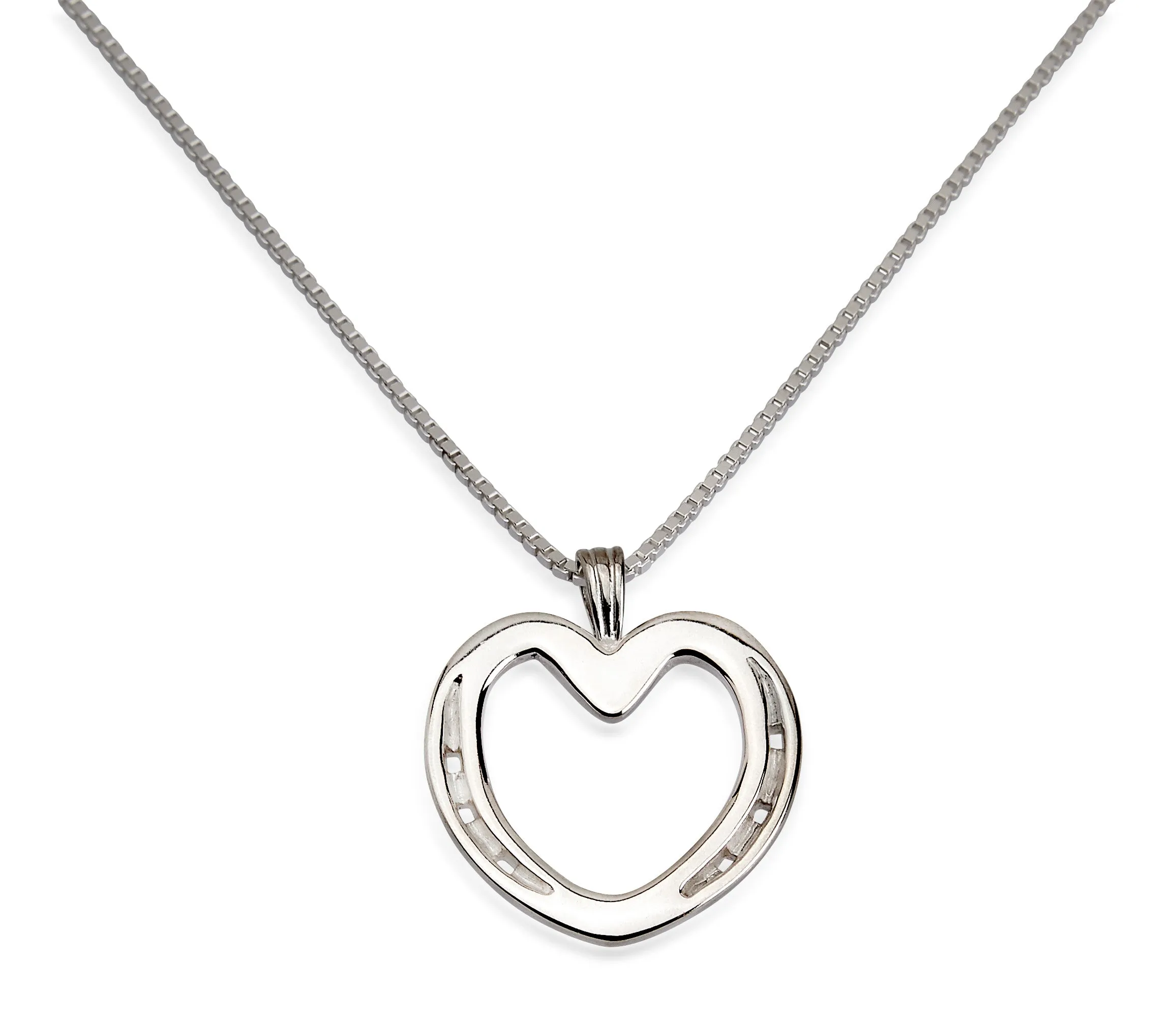 Shoe Heart Necklace - Crowned, Sterling Silver