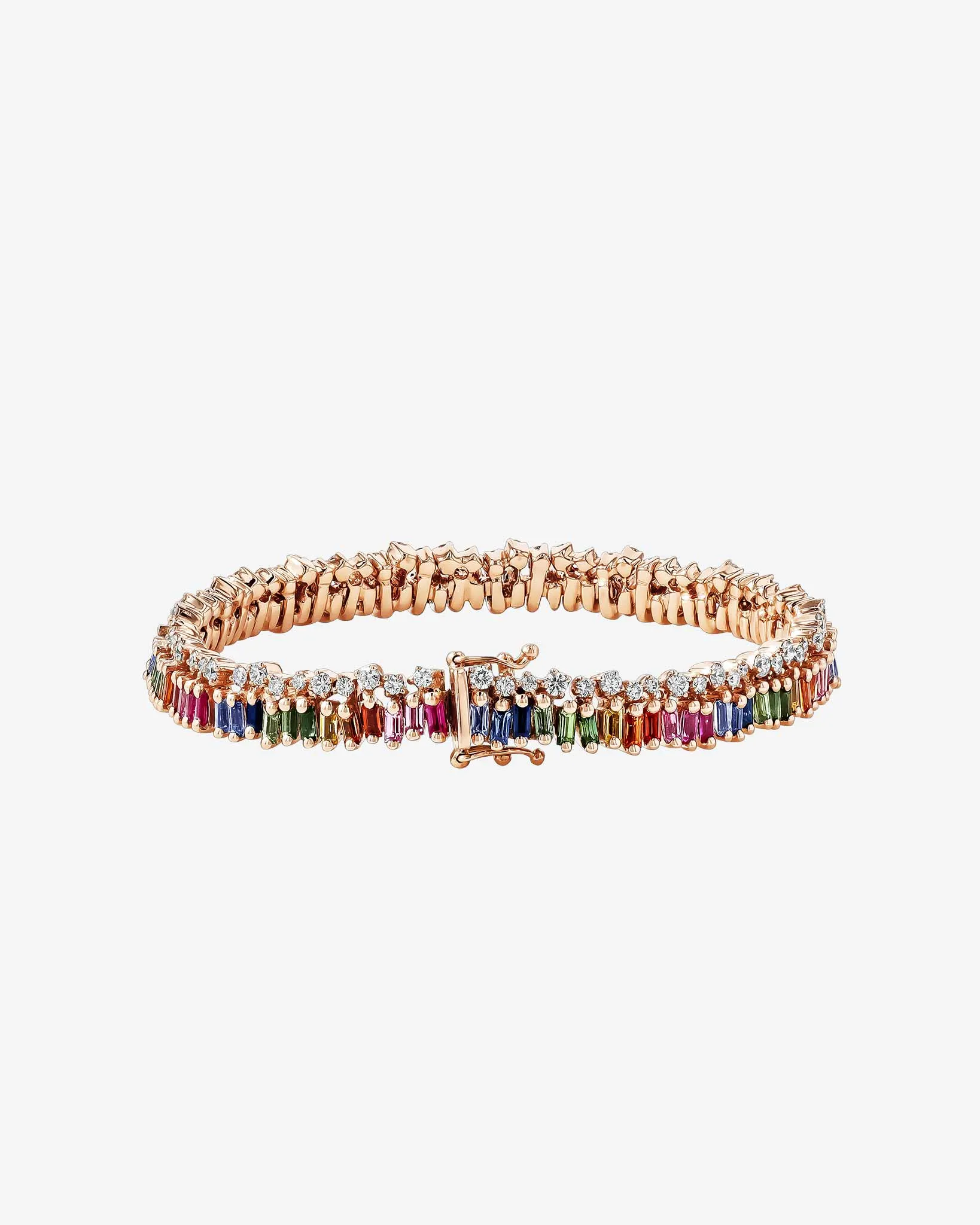 Short Stack Rainbow Sapphire Tennis Bracelet