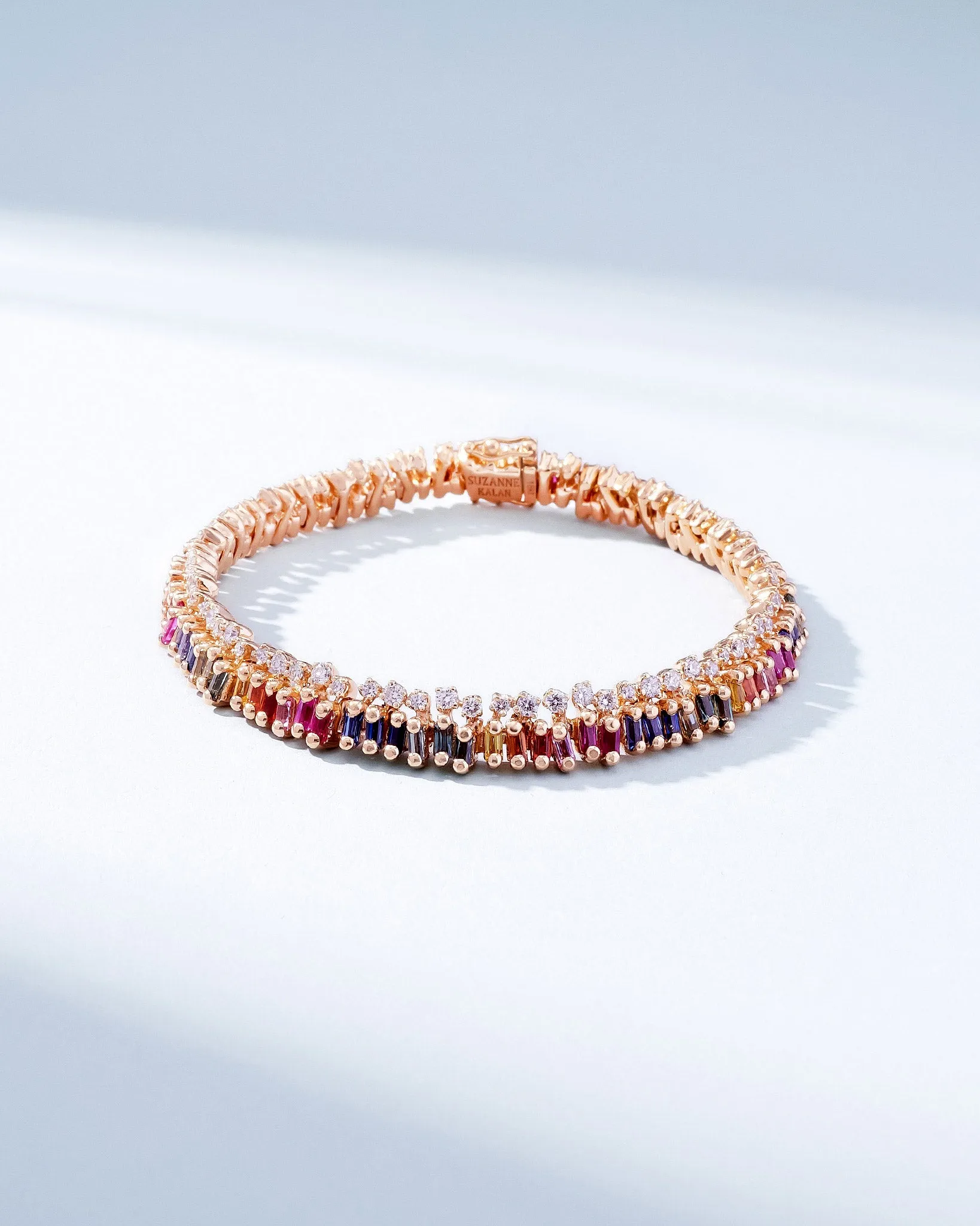 Short Stack Rainbow Sapphire Tennis Bracelet