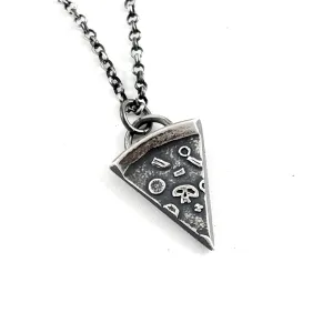 Silver Pizza Slice Coin Necklace