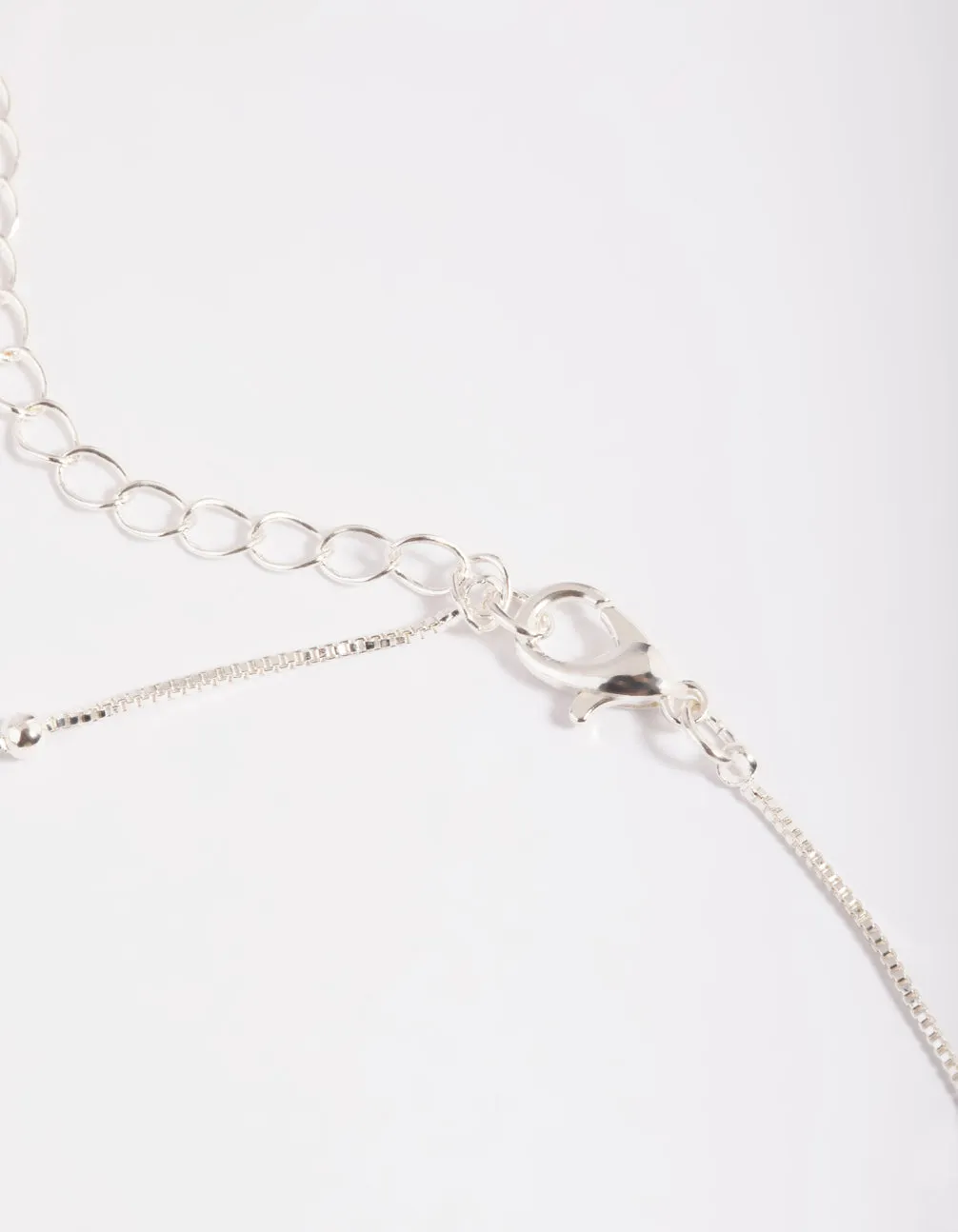 Silver Plated Brass  Cubic Zirconia Ball Anklet