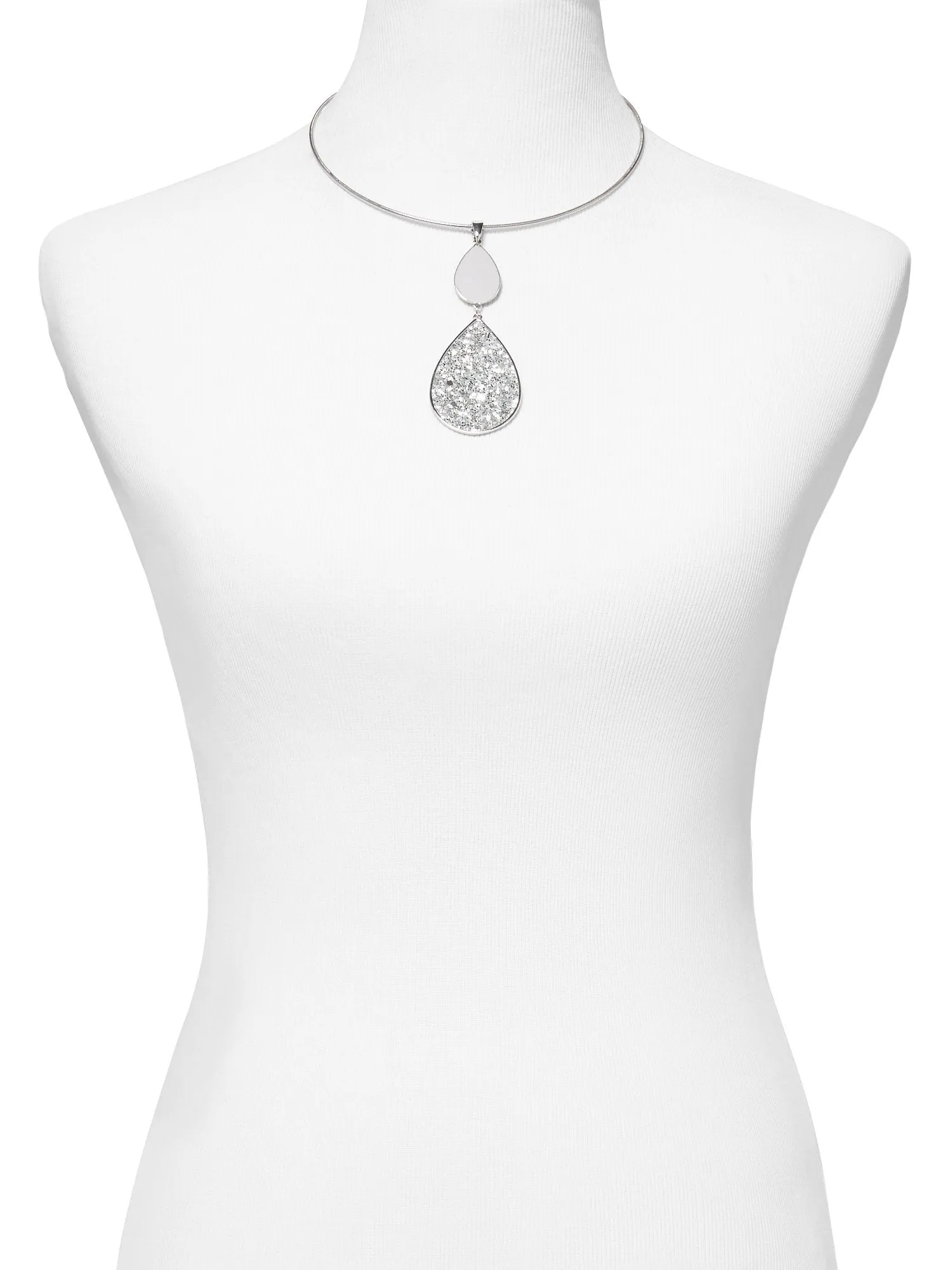 Silvertone Collar Pendant Necklace