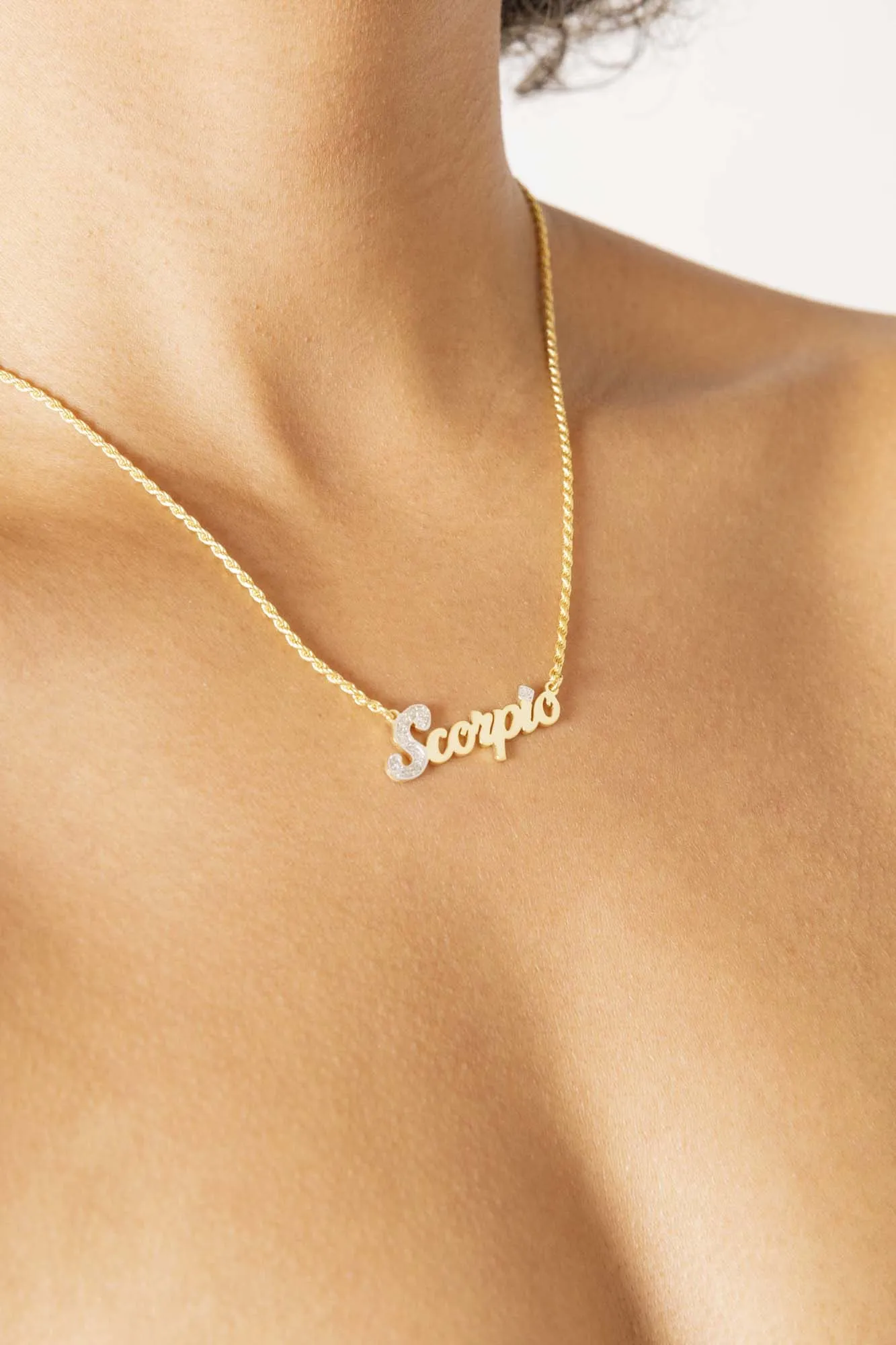 Simone I. Smith Zodiac Nameplate Necklaces - Scorpio