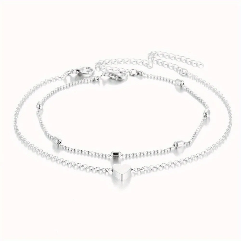 Stackable Anklet Set Dainty Foot Jewelry for Summer Beach