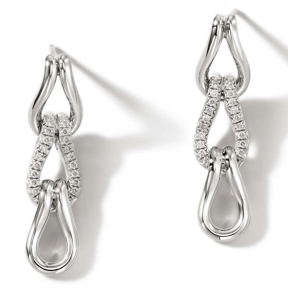 Sterling Silver Natural Diamond Surf Collection Earrings