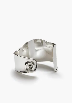 SWIRLY SQUARE BANGLE SILVER