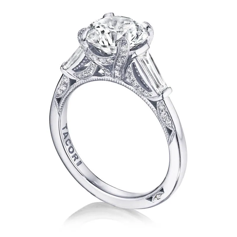 Tacori Platinum Round 3-Stone Engagement Ring HT2657RD9