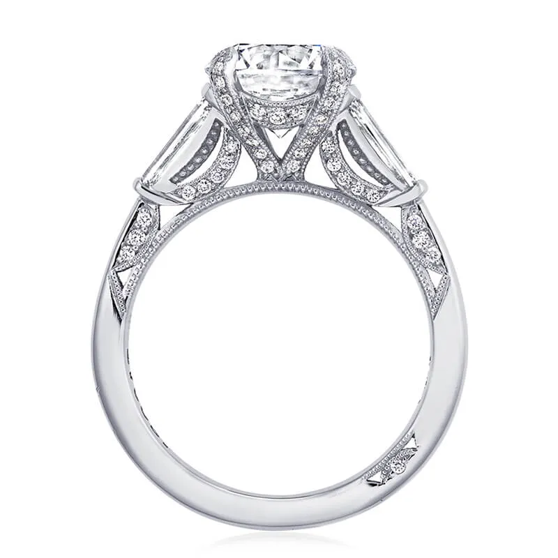 Tacori Platinum Round 3-Stone Engagement Ring HT2657RD9