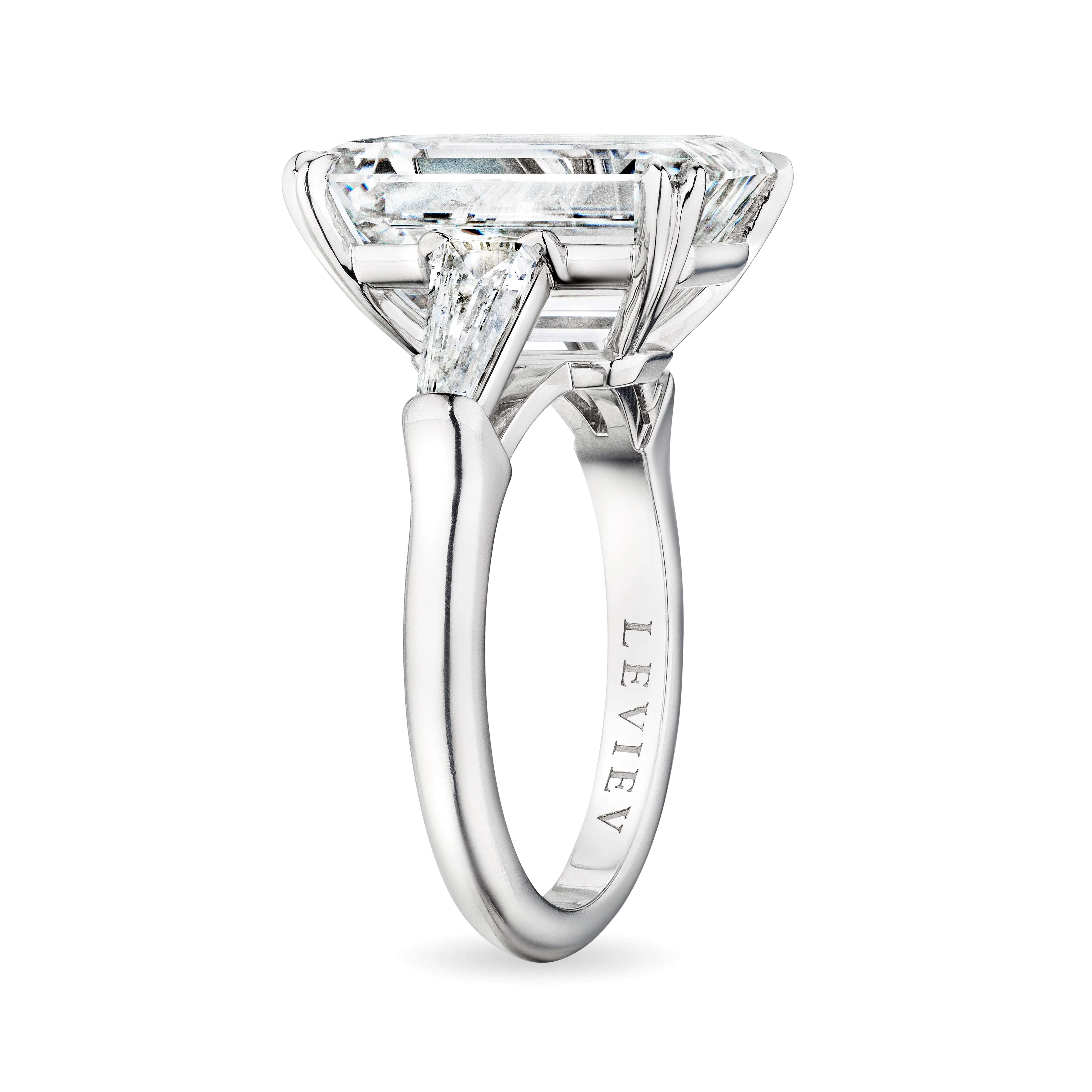 Tapered Baguette Emerald Cut Ring, 7 CT