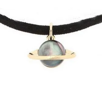 Timlee N050 Free shipping  Grace Fashion Pink Planet Pendant Short Necklaces Wholesale