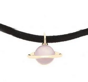 Timlee N050 Free shipping  Grace Fashion Pink Planet Pendant Short Necklaces Wholesale