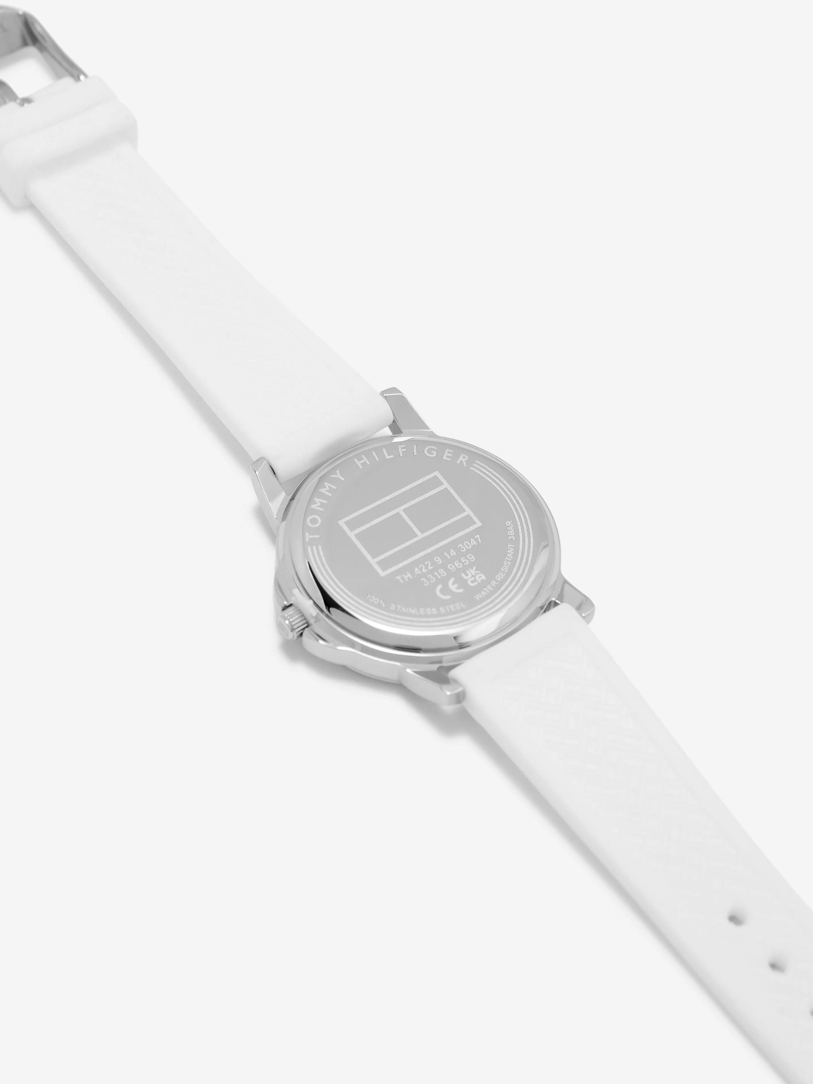 Tommy Hilfiger Girls Logo Strap Watch in White 32mm (One Size)