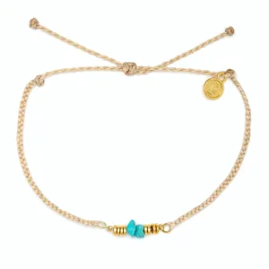 Turquoie Chip Bitty Braid - Anklet