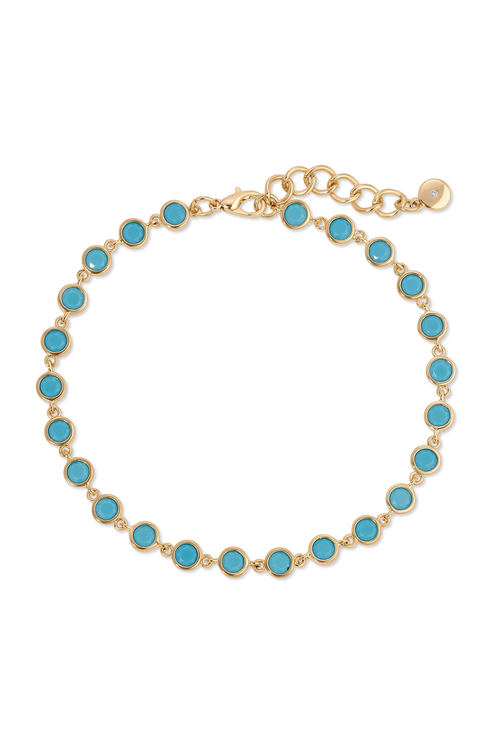 Turquoise Link Anklet Set