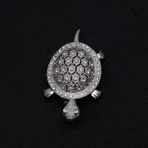 Turtle Shaped Stone Studded Brooch