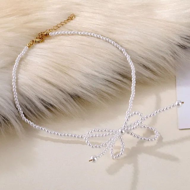 VenusFox Beaded Choker Pearl Necklace For Women Gold Chain Necklaces Pendant Collar Chokers Chains Bead Necklace Womens Jewelry 2020