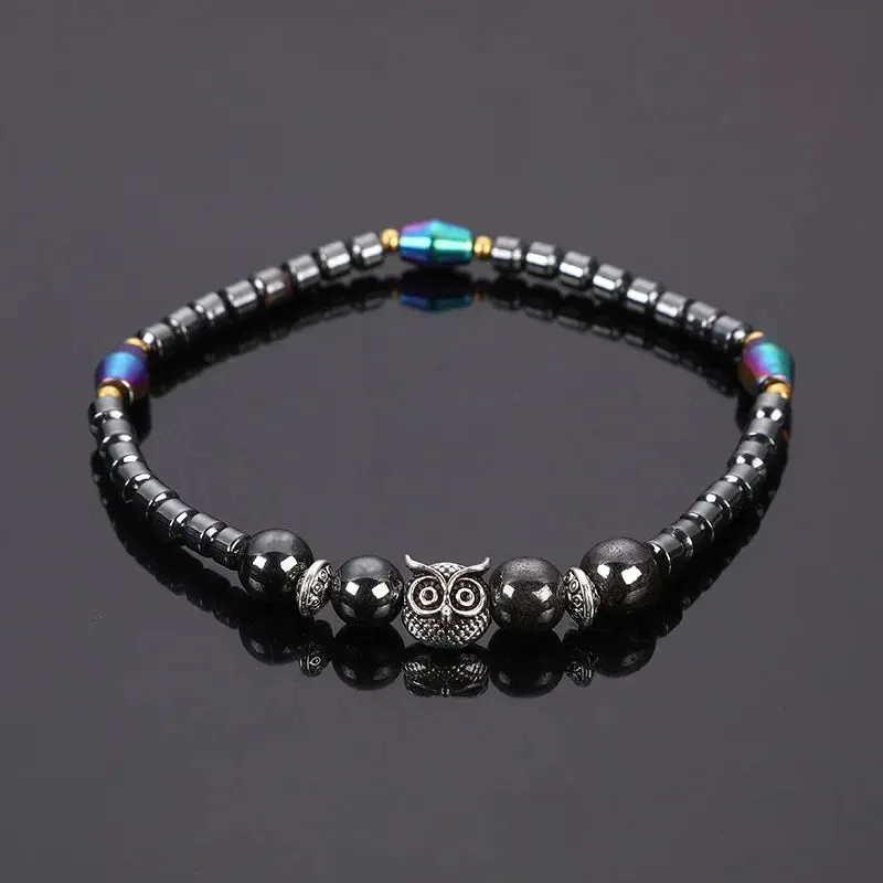 Weight Loss Magnet Anklets for Women Men Owl Animals Stone Magnetic Therapy Bracelets Anklet Pain Relief Slimming Health Jewelry