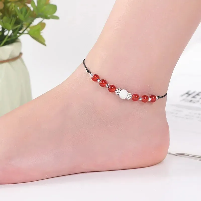 Weight Loss Magnet Anklets for Women Men Owl Animals Stone Magnetic Therapy Bracelets Anklet Pain Relief Slimming Health Jewelry