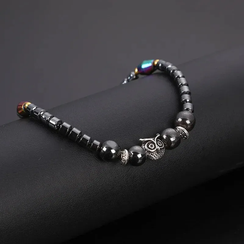 Weight Loss Magnet Anklets for Women Men Owl Animals Stone Magnetic Therapy Bracelets Anklet Pain Relief Slimming Health Jewelry