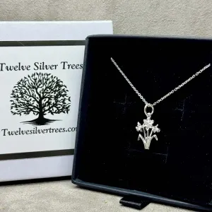 Welsh Daffodil Sterling Silver Charm Necklace