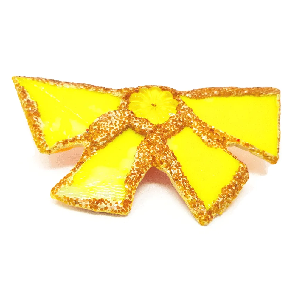 YELLOW BOWTIE BROOCH