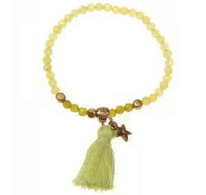 Yellow Rainbow Tassel Bracelet