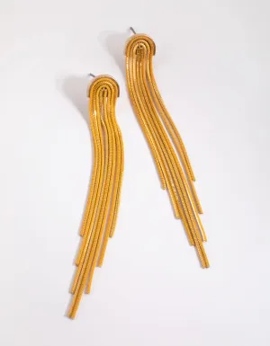 Yellow Waterfall Chain Drop Earrings